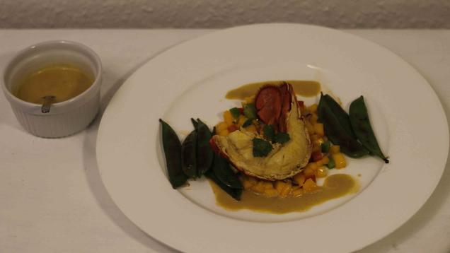 Rezept: Hummer auf Mangobett Rezept: Hummer auf Mangobett