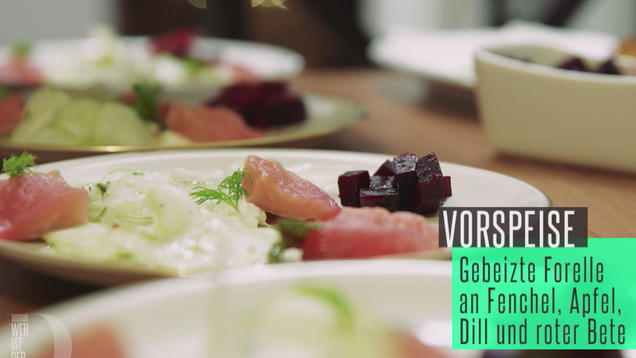 Rezept: Gebeizte Forelle an Rote Beete, Fenchel, Apfel, Dill und Meerrettichcrème Rezept: Gebeizte Forelle an Rote Beete, Fenchel, Apfel, Dill und Meerrettichcrème