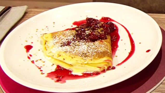 Rezept: Crêpe mit Himbeeren (Anna Thalbach) Rezept: Crêpe mit Himbeeren (Anna Thalbach)