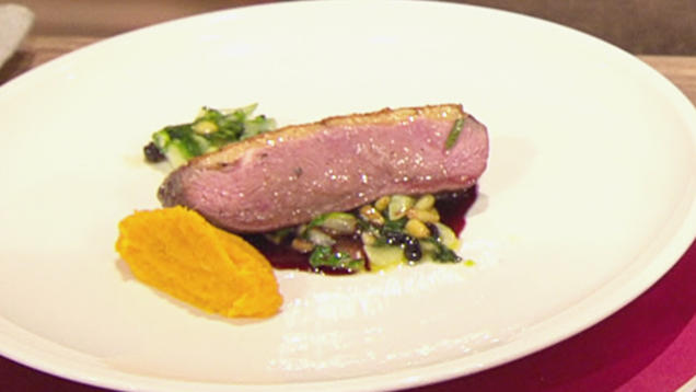 Rezept: Entenbrust mit Kürbis und Mangold (Blick in Alis Topf) Rezept: Entenbrust mit Kürbis und Mangold (Blick in Alis Topf)