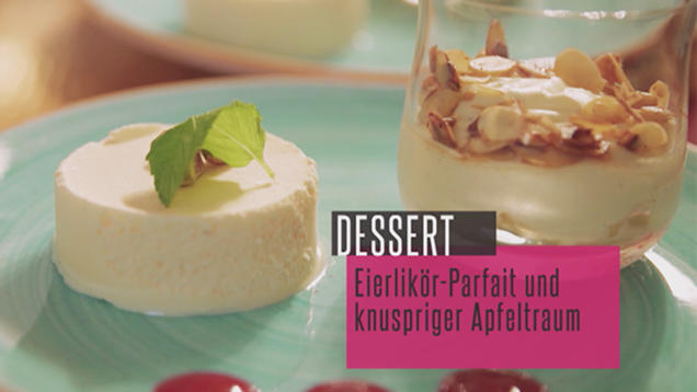 Rezept: Eierlikörparfait mit Himbeersoße Rezept: Eierlikörparfait mit Himbeersoße