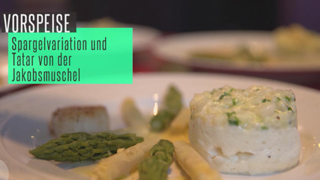 Rezept: Spargel, Spargelmousse, Tatar von der Jakobsmuschel und gebratene Jakobsmuschel Rezept: Spargel, Spargelmousse, Tatar von der Jakobsmuschel und gebratene Jakobsmuschel