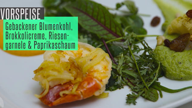Rezept: Riesengarnelen im Kartoffelmantel mit Paprikaschaum Rezept: Riesengarnelen im Kartoffelmantel mit Paprikaschaum