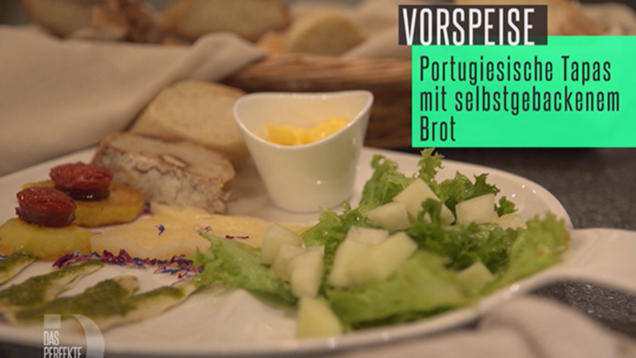 Rezept: Tapas: Dattelbrot, Baguette, Aioli, Boquerones, Chorizo und Salatbeilage Rezept: Tapas: Dattelbrot, Baguette, Aioli, Boquerones, Chorizo und Salatbeilage