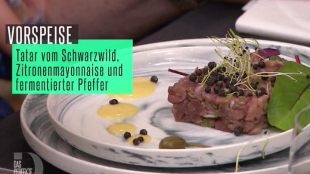 Rezept: Tatar vom Schwarzwild mit fermentiertem Pfeffer und Zitronenmayonnaise Rezept: Tatar vom Schwarzwild mit fermentiertem Pfeffer und Zitronenmayonnaise
