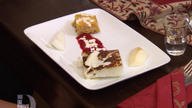 Rezept: Baklava (Blätterteig-Süßgebäck) und Tavuk Gögsü Kazandibi (Milchspeise mit Huhn) Rezept: Baklava (Blätterteig-Süßgebäck) und Tavuk Gögsü Kazandibi (Milchspeise mit Huhn)