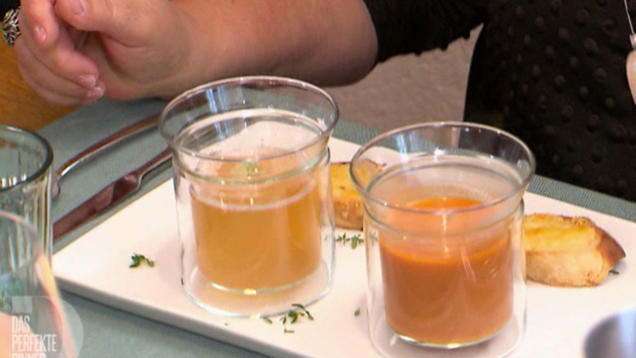 Rezept: Tomatenessenz und Tourain Rezept: Tomatenessenz und Tourain