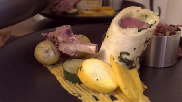 Rezept: Lammvariationen mit Grillgemüse Rezept: Lammvariationen mit Grillgemüse