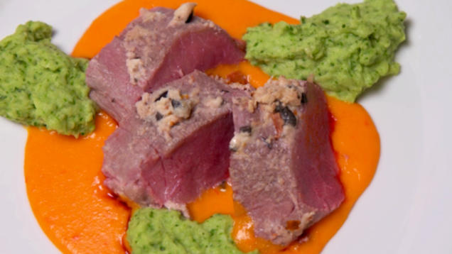 Rezept: Lammrücken mit Petersilienwurzelpüree Rezept: Lammrücken mit Petersilienwurzelpüree