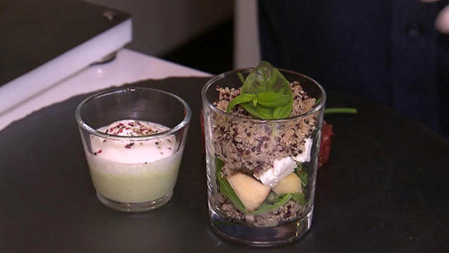 Rezept: Quinoa Salat, Gurken-Wacholder Suppe und Asiatisches Rindertartar Rezept: Quinoa Salat, Gurken-Wacholder Suppe und Asiatisches Rindertartar