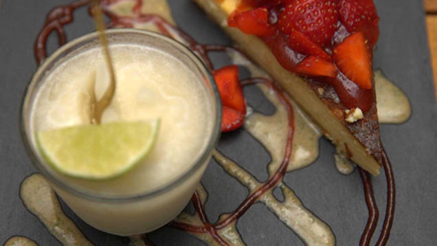 Rezept: Cheesecake und Limetten-Sorbet Rezept: Cheesecake und Limetten-Sorbet