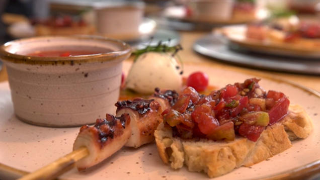 Rezept: Dreierlei von der Tomate Pulpo Rezept: Dreierlei von der Tomate Pulpo