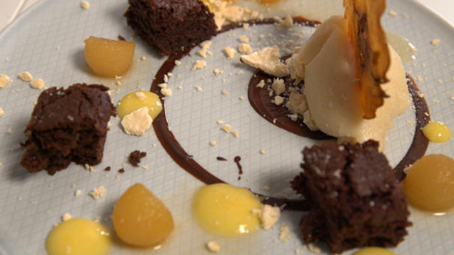 Rezept: Schokobrownie und Birnenvariation Rezept: Schokobrownie und Birnenvariation