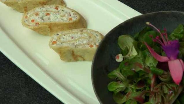 Rezept: Forellenmousse im Pfannkuchenteig Rezept: Forellenmousse im Pfannkuchenteig