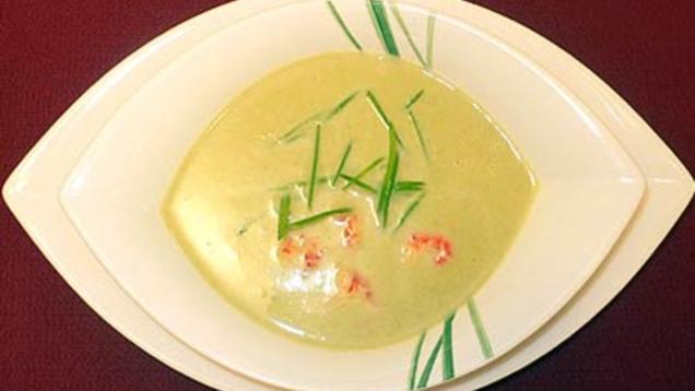 Rezept: Kaiserschotencreme mit Flusskrebsen Rezept: Kaiserschotencreme mit Flusskrebsen
