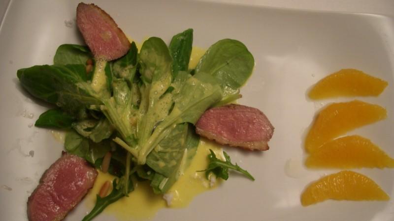 Entenbrüstchen auf Blattsalat Unter Volldampf! am 15.04.2011, Zwischengericht: Entenbrüstchen auf Blattsalat