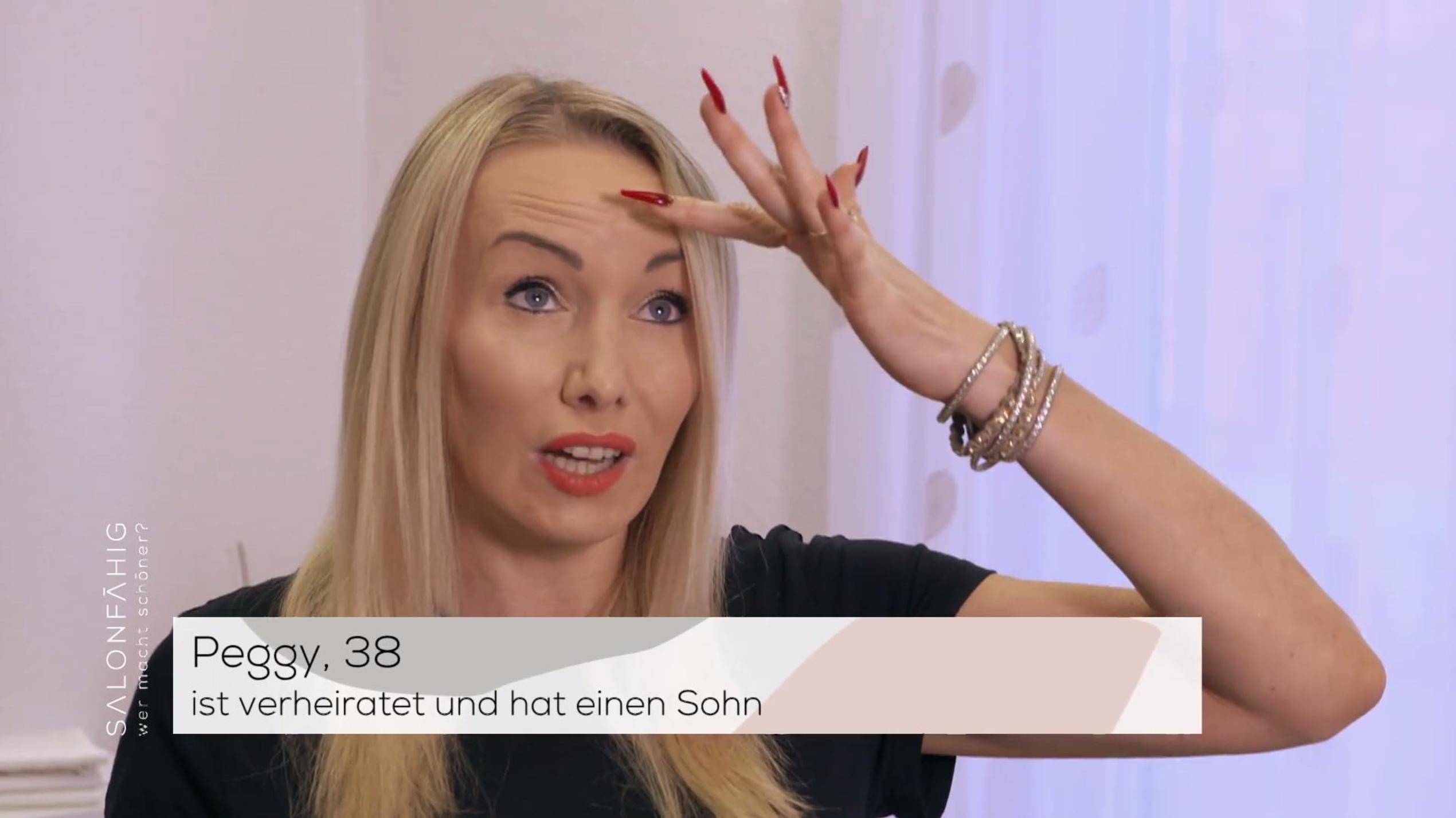 Salonfähig: Sind das etwa Falten an der Stirn? Braucht Peggy womöglich neues Botox? Salonfähig - Wer macht schöner?