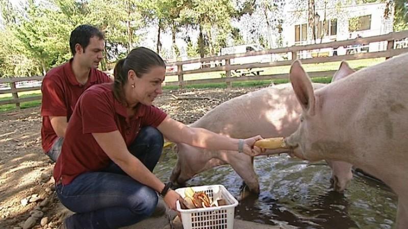 Die Arche Sternenhof Tierschützer Erwin Denkmayr und Praktikantin Nadine Skibba
