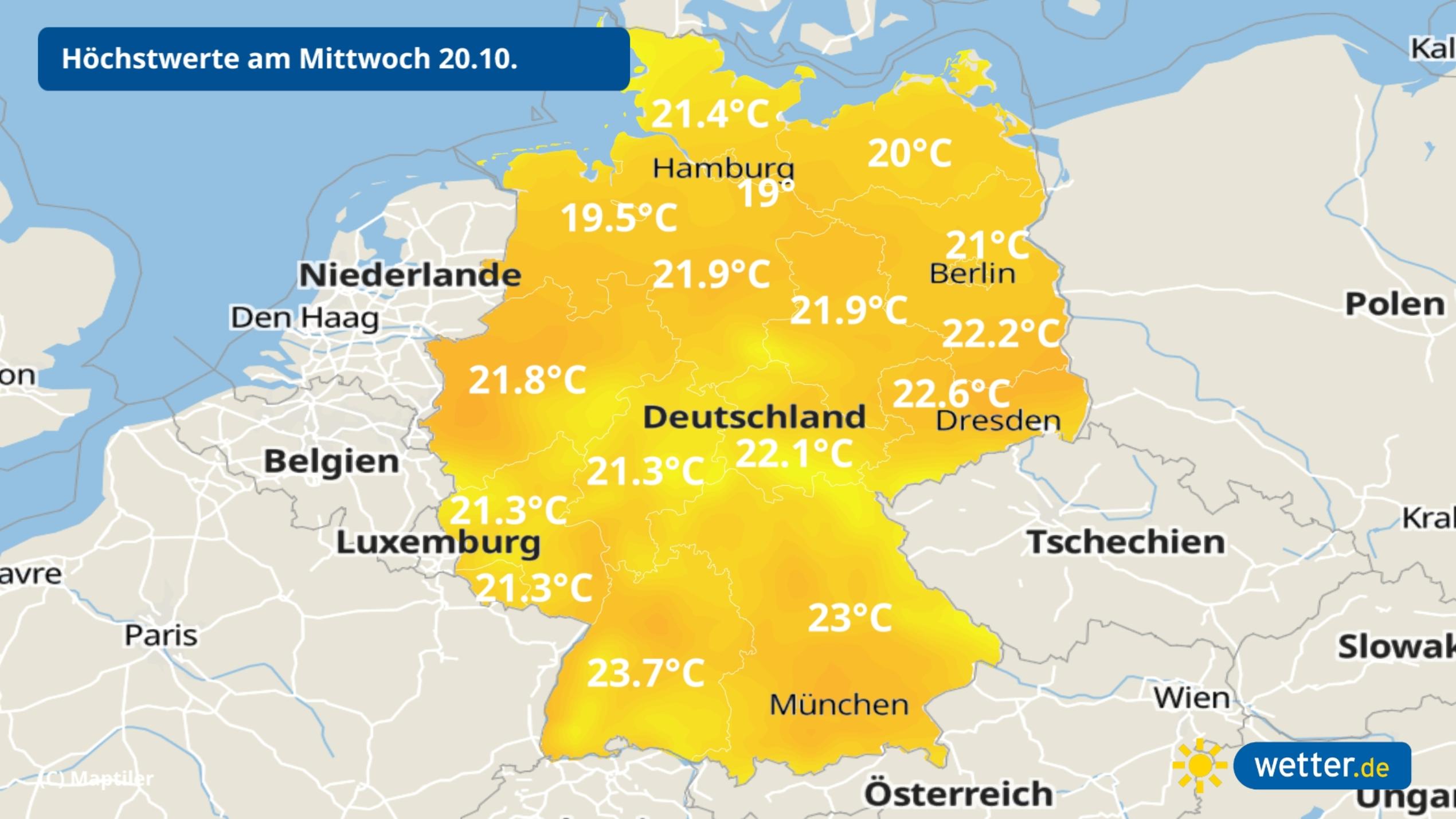 7-Tage-Wettertrend: Es wird immer windiger und wärmer Der 7-tage-Wettertrend sieht bis 23 Grad am Mittwoch vor.