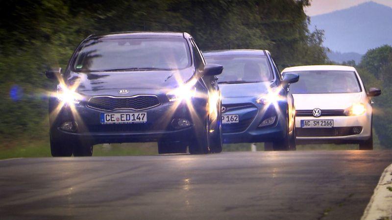 Vergleichstest Hyundai i30, Kia c'eed und VW Golf im Vergleich