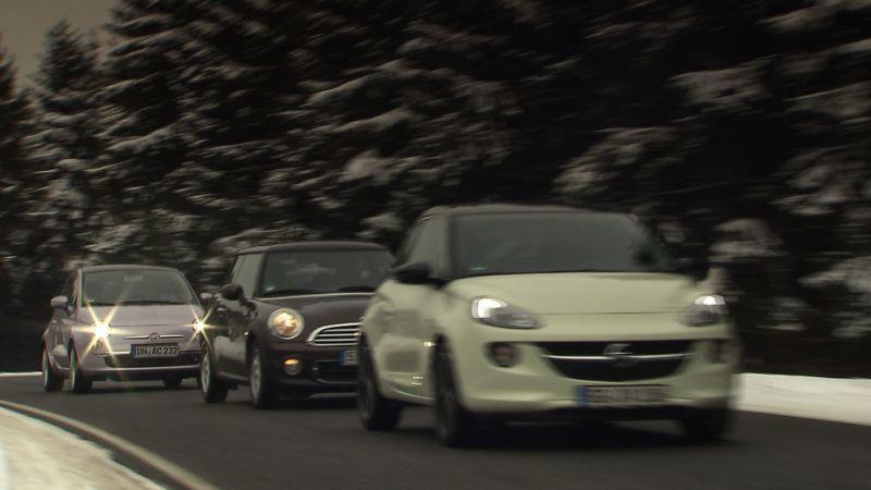 Kleinwagen im Vergleichstest Opel, Fiat und Mini im auto mobil-Vergleichstest