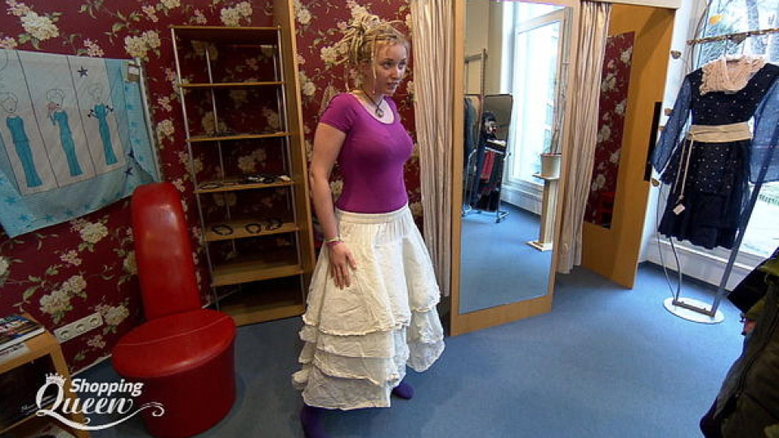 Ist Krissis Rock Motto-tauglich oder doch zu sehr "Kostümfilm"? Shopping Queen, Shopping Queen Kassel, Kandidatin Krissi