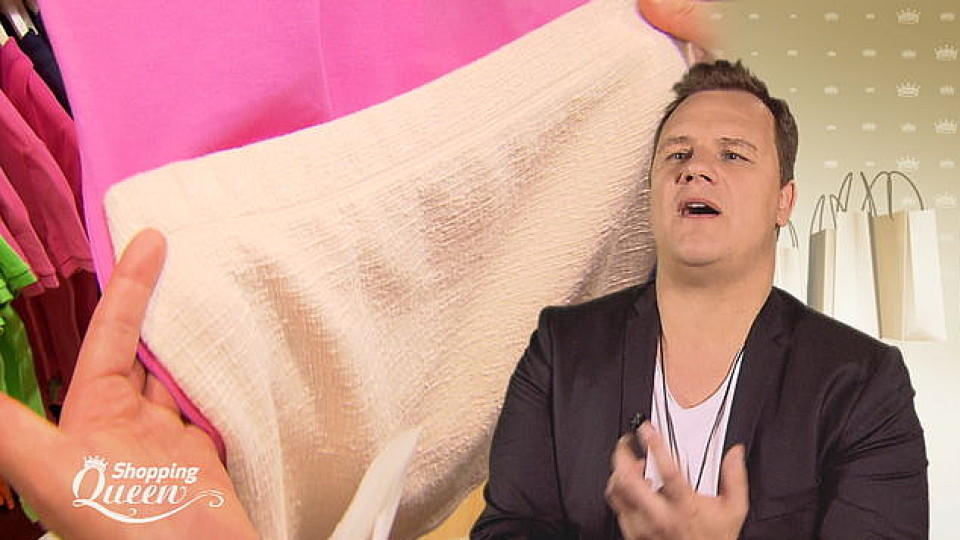 Shopping Queen: Hat Mirjam die falsche Wahl getroffen? Shopping Queen: Guido ist überhaupt kein Fan des nudefarbenen Rocks