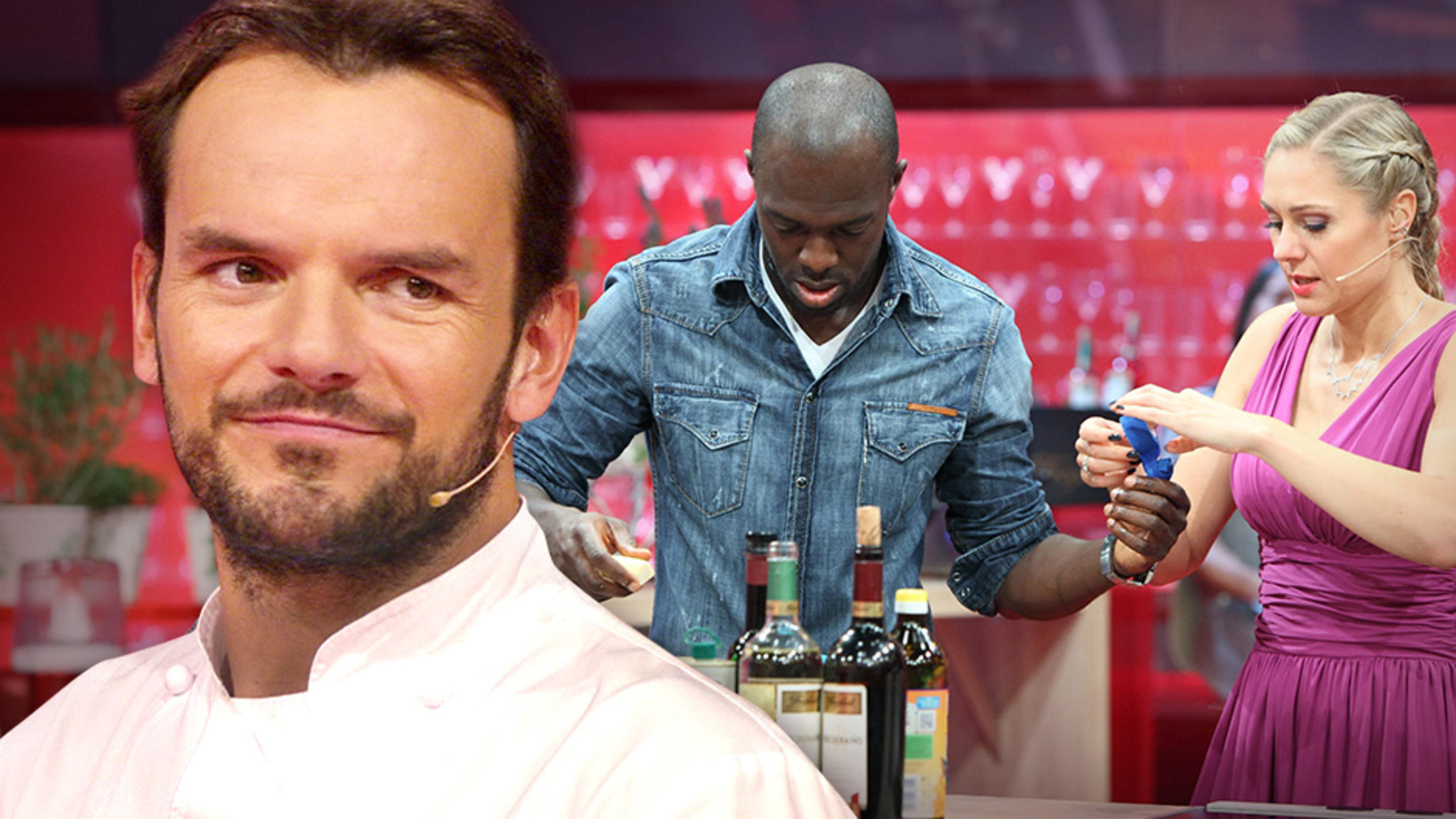 Grill den Henssler: Hans Sarpei macht Steffen Hensslers Lederhosen-Albtraum wahr Trotz Verletzung bei dem Ex-Kicker hatte Steffen Henssler keine Chance gegen Hans Sarpei