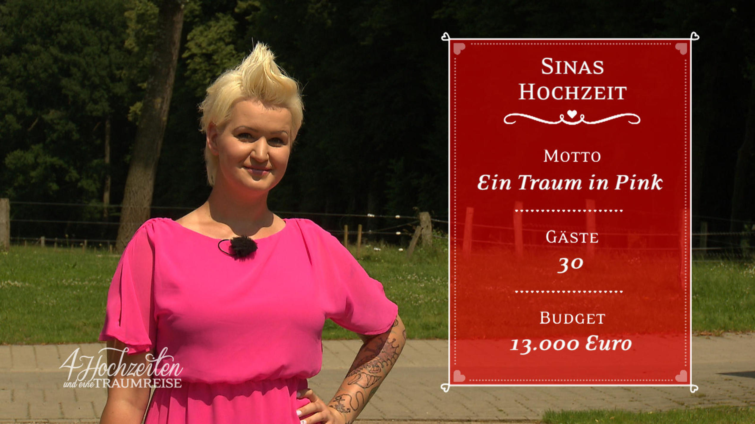 Sina und Arno laufen in den "Hafen der Ehe" ein Sina träumt sich in Pink zur Ehe