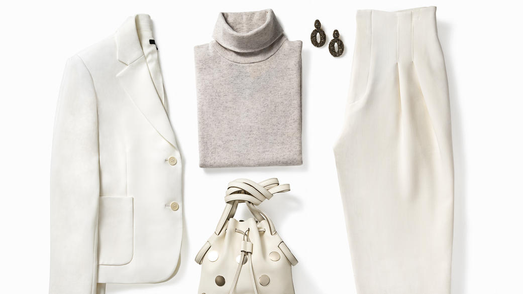 Fashion Lexikon: Monochrom Zusammengestelltes Outfit für eine Frau im Monochrome-Style