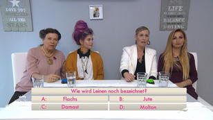 Die Kandidatinnen stellen sich dem Leinen-Quiz Die Kandidatinnen stellen sich dem Leinen-Quiz