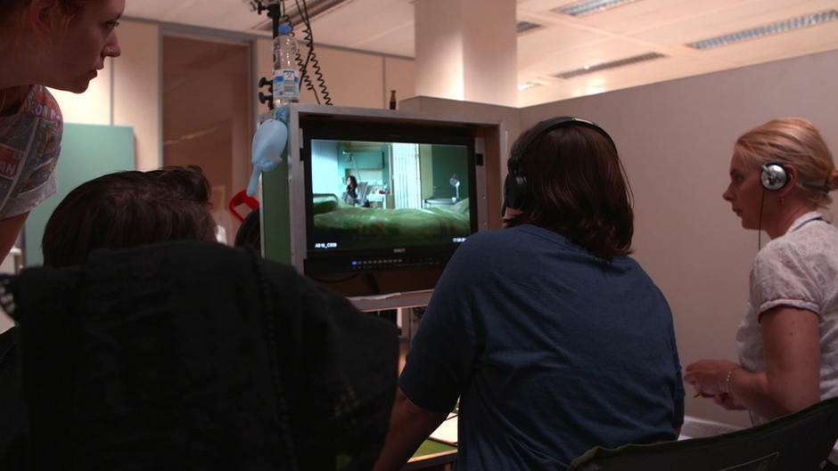 Der Blick durch den Regie-Monitor Der Blick durch den Regie-Monitor