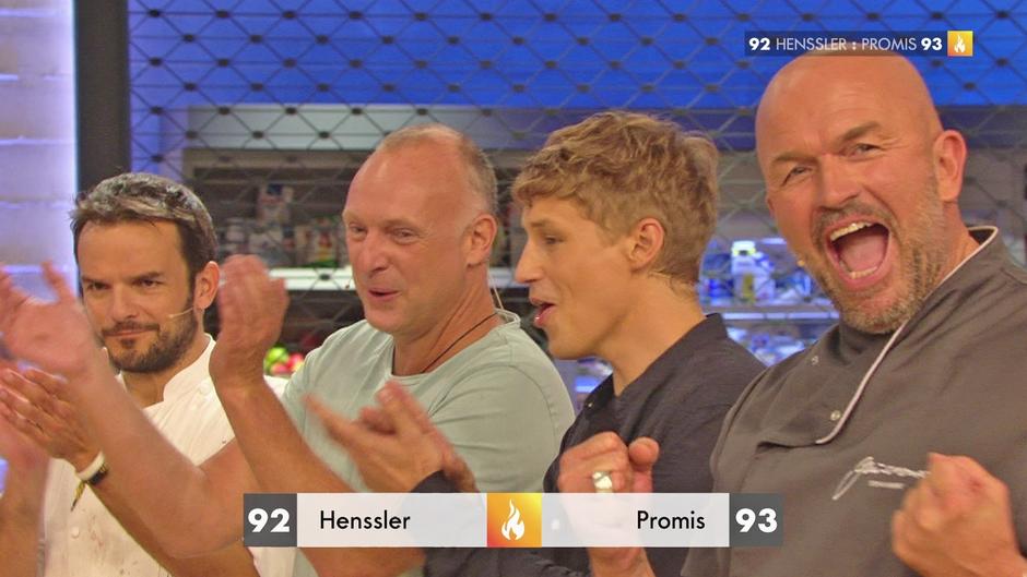 Das Promiteam grillt den Henssler mit einem Punkt Vorsprung Das Promiteam grillt den Henssler mit einem Punkt Vorsprung