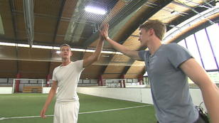 Timur Bartels und Damian Hardung beim Fußballtraining Timur Bartels und Damian Hardung beim Fußballtraining