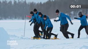 Die Sportler müssen in den "Schneeschuh-Biathlon" Die Sportler müssen in den "Schneeschuh-Biathlon"