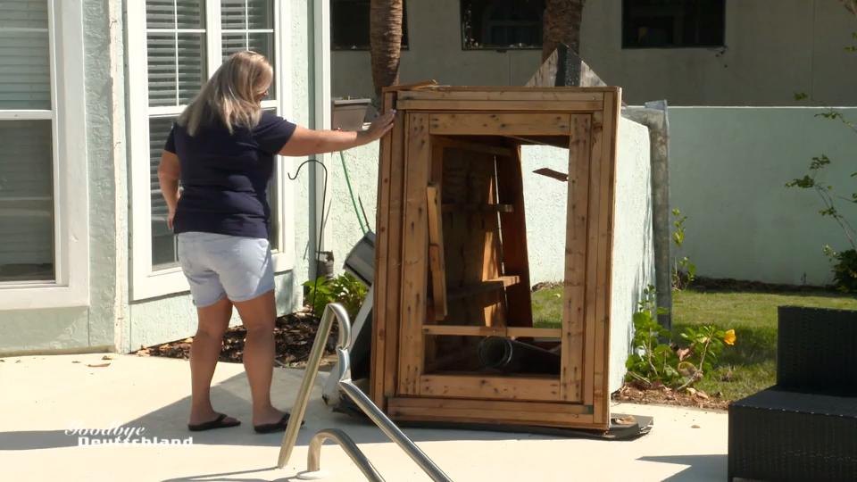 Auch Dianas Haus ist vom Hurrikan beschädigt Auch Dianas Haus ist vom Hurrikan beschädigt