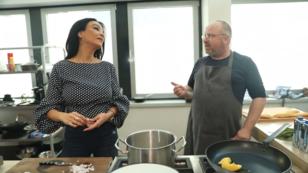 Verona Pooth probt zunächst alleine den Hauptgang Verona Pooth probt zunächst alleine den Hauptgang