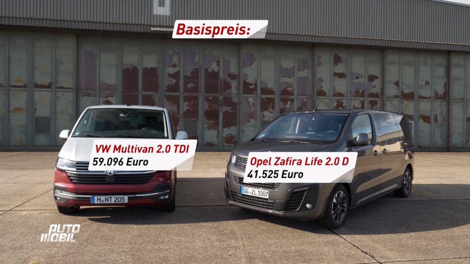 Opel Zafira live vs. VW Multivan Opel Zafira live vs. VW Multivan