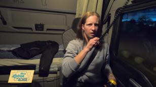 Beim Schwertransport muss Linda hochkonzentriert sein Beim Schwertransport muss Linda hochkonzentriert sein