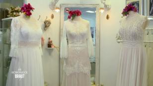 Braut Silvias Entscheidung für ihr Brautkleid steht an Braut Silvias Entscheidung für ihr Brautkleid steht an