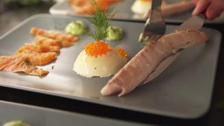 Saibling und geräucherte Forelle