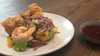 Asiatischer Salat mit Wan-Tans