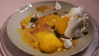 Pavlova | Mango-Passionsfrucht-Sorbet 
