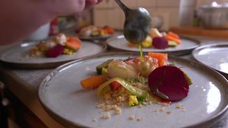 Gemüsegarten mit Jakobsmuschel