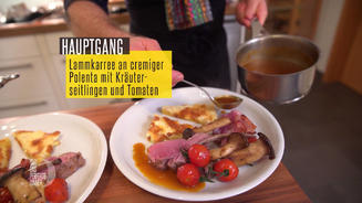 Lammkarree an Polenta mit Tomaten und 