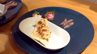  Lachsrillette mit gebratenem Tunbröd 