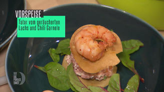 Lachstatar mit Chiligarnelen