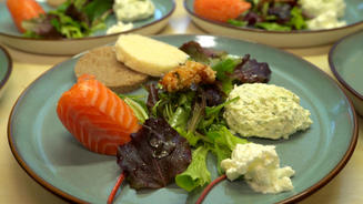 Fischterrine mit Kresse-Panna-Cotta