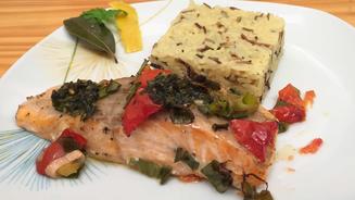 Lovely Lachs mit stinksaurem Reis