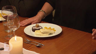 Mandel-Parfait mit Schoko-Tarte